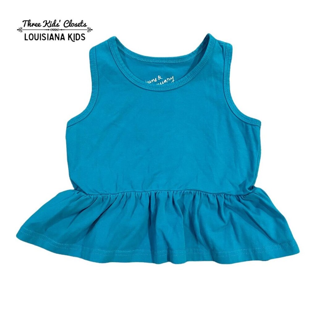 June & January 4T Blue Peplum Tank Top